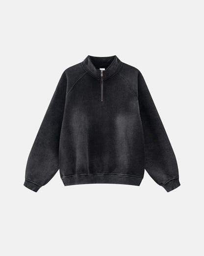 Quarter Zip Up Monkey Washed Sweatshirt | LCDEGO Streetwear