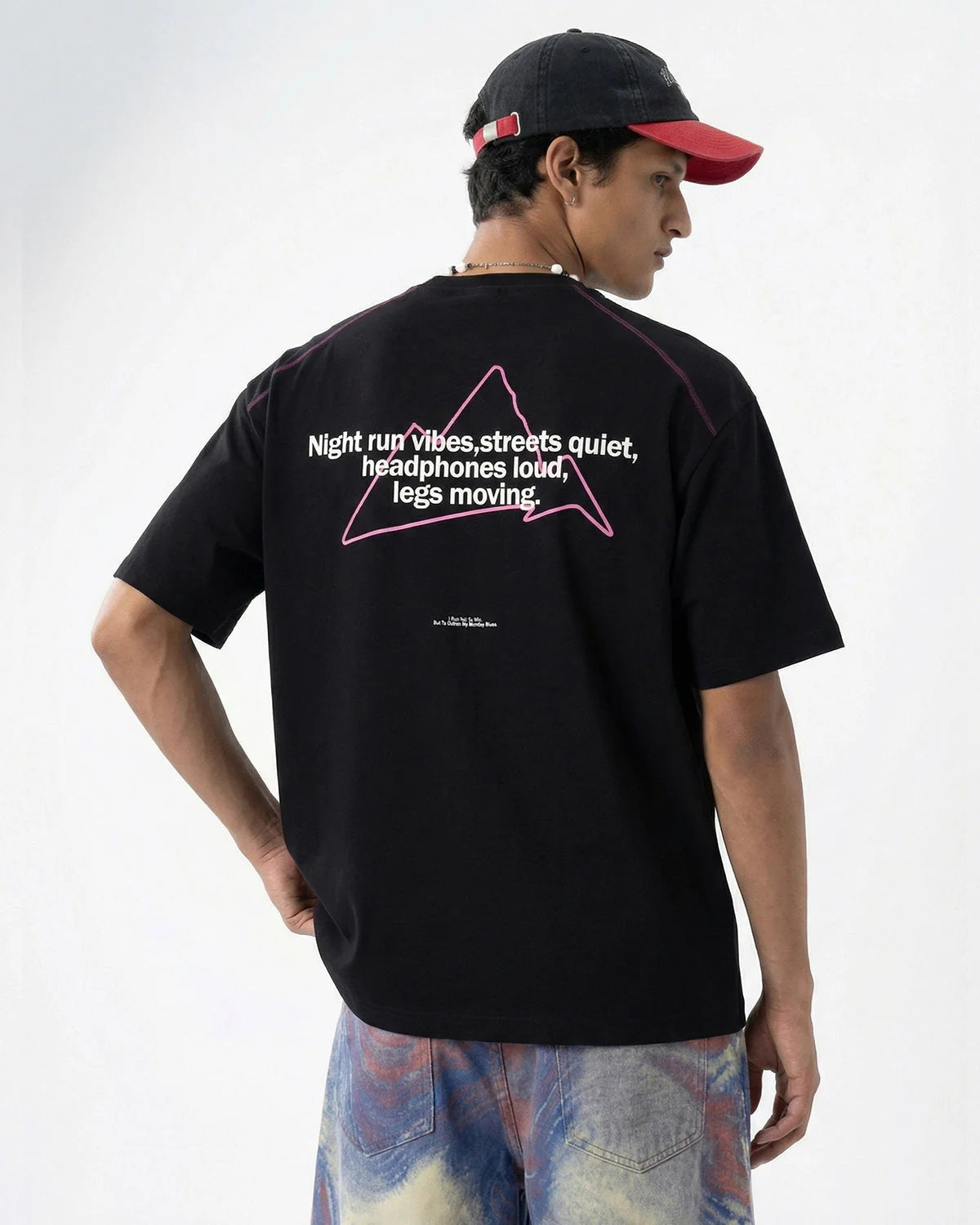 Glow-in-the-Dark Stitching Oversized T-Shirt | LCDEGO Streetwear