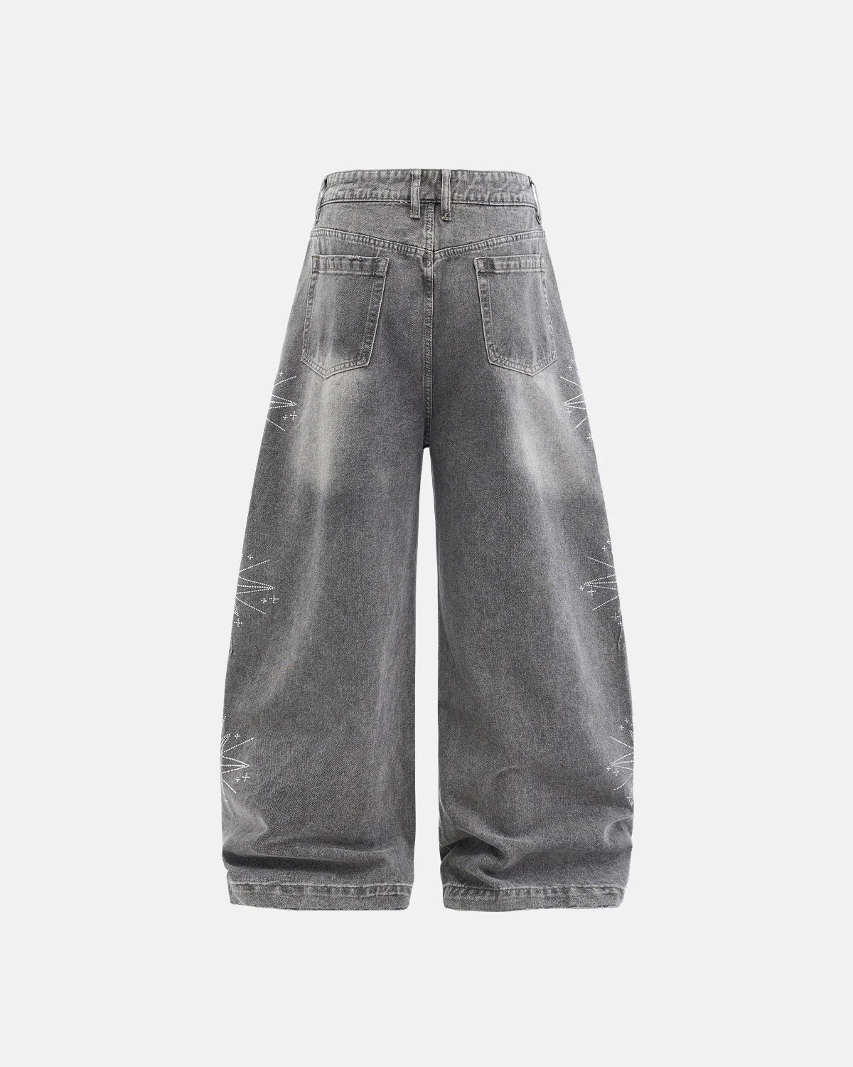 Star Graphic Rhinestone Barrel Baggy Jeans | LCDEGO Streetewear