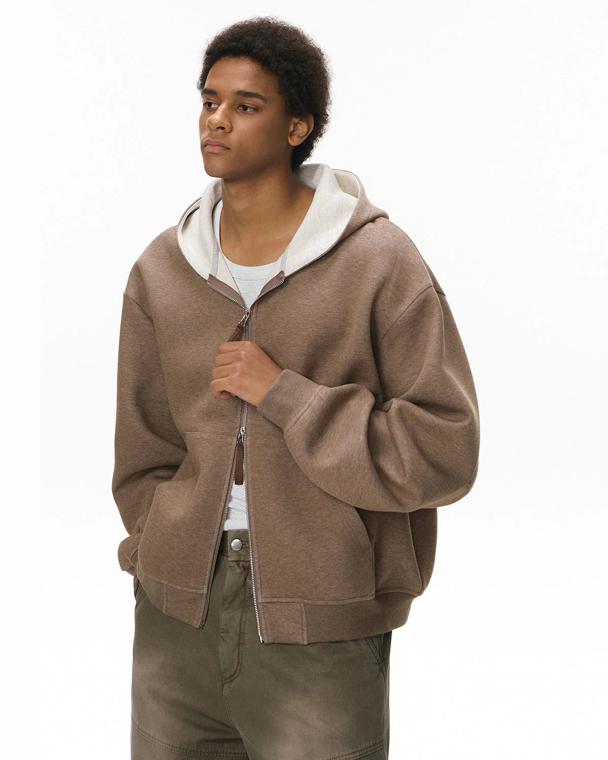 Contrast Color Liner Comfy Zip Up Hoodies | LCDEGO Streetwear
