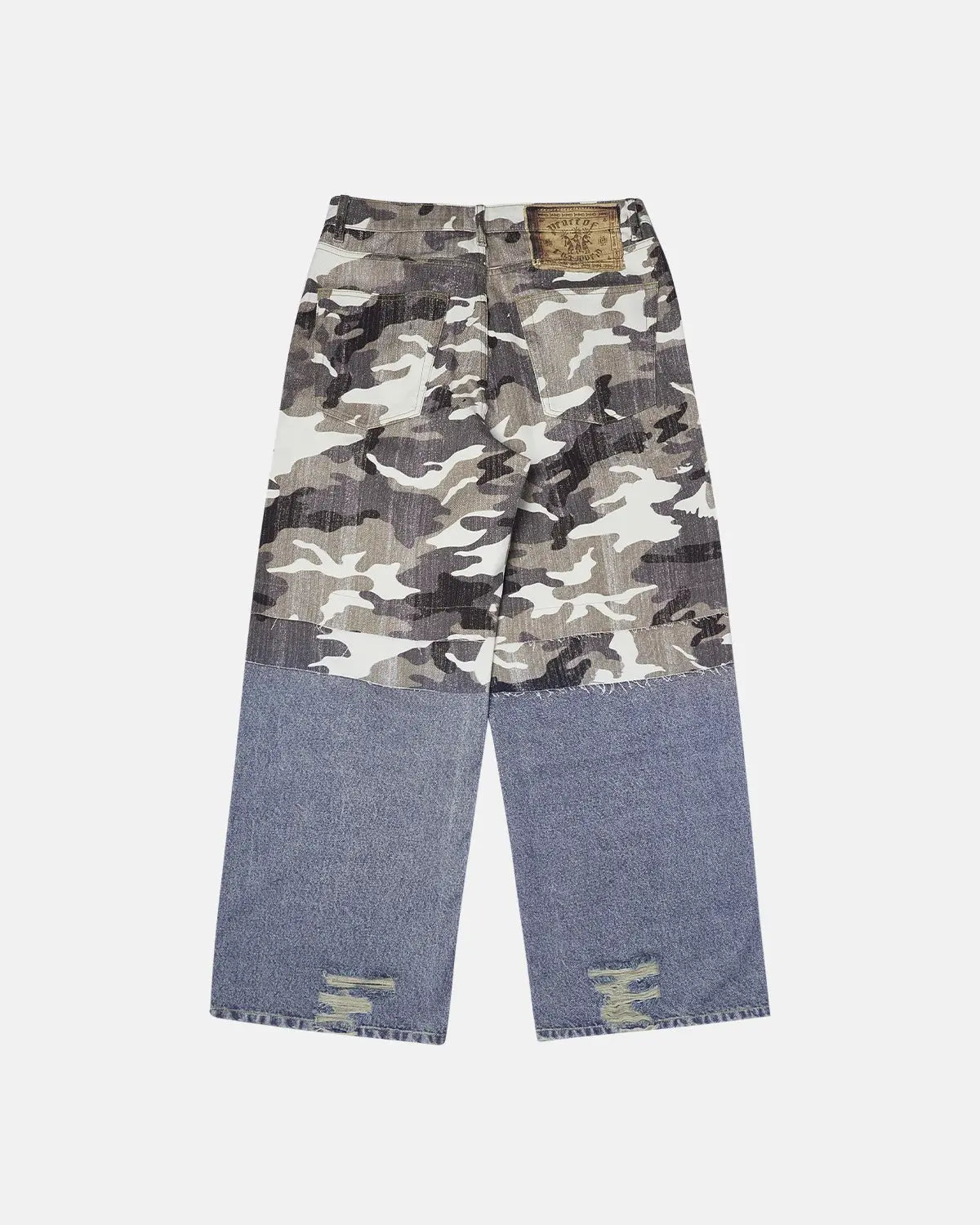 Patchwork Effect Print Baggy Jeans | LCDEGO Streetwear