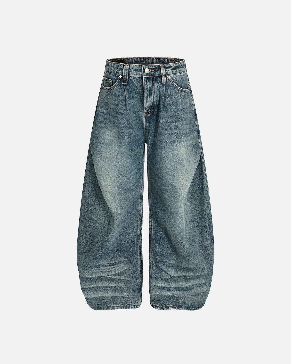 Whisker Acid Washed Barrel Jeans| LCDEGO Streetwear