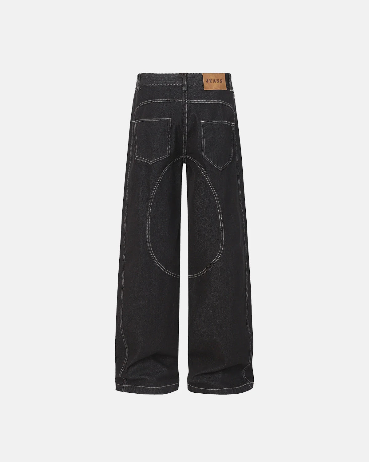 Contrast Stitch Barrel Jeans | LCDEGO Streetwear