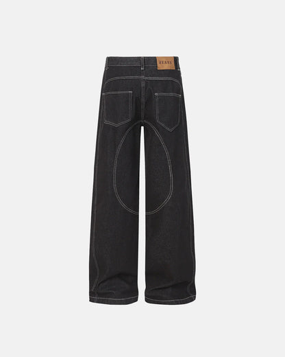 Contrast Stitch Barrel Jeans | LCDEGO Streetwear