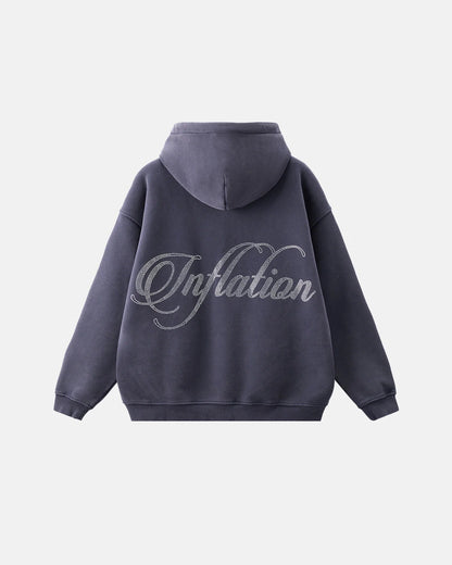 Shiny Rhinestone Acid Wash Hoodies | LCDEGO Streetwear