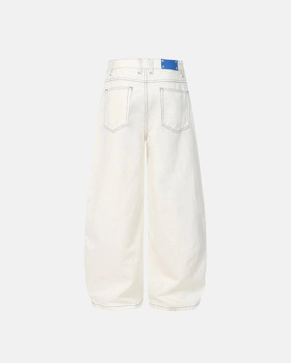 Contrast Stitch Baggy Jeans | LCDEGO Streetwear