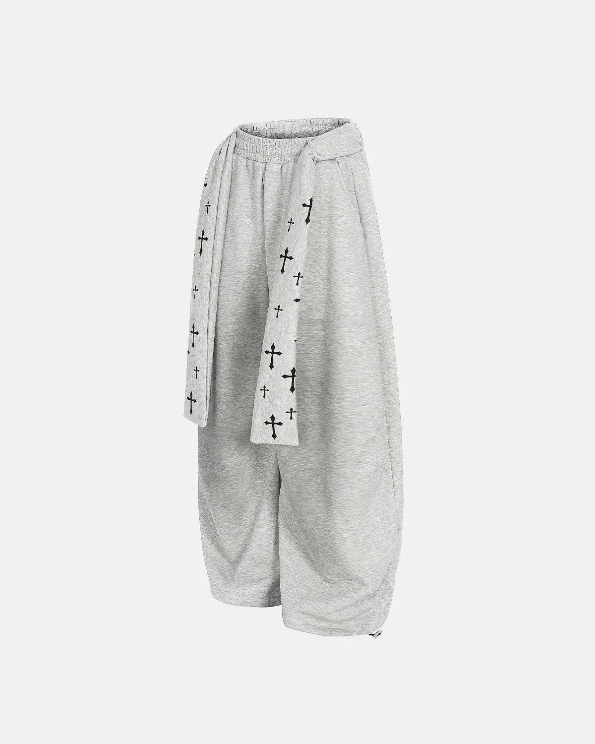 Cross Print Acid Wash Baggy Sweatpants | LCDEGO Streetwear