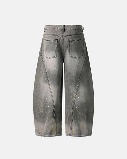 Ink splash Barrel Jeans | LCDEGO Streetwear