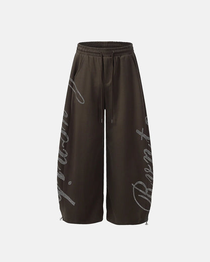 Rhinestone Baggy Joggers | LCDEGO Streetwear
