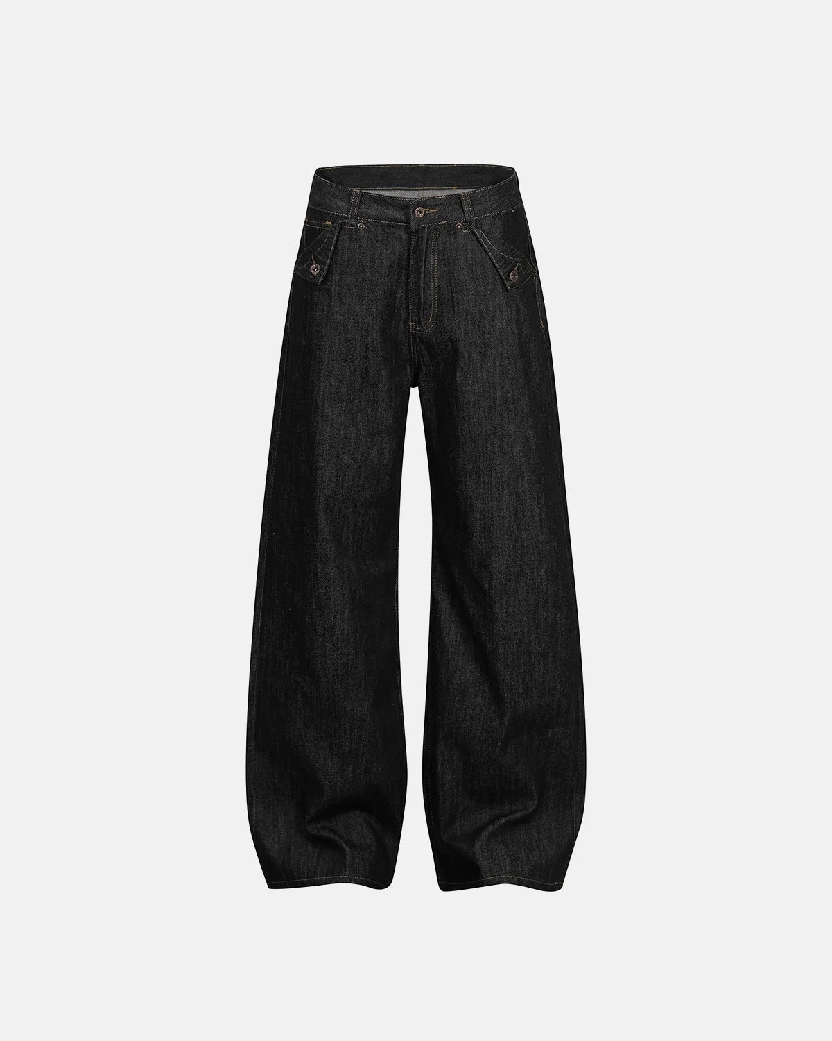 Cinch Back Raw Wide Leg Baggy Jeans | LCDEGO Streetwear