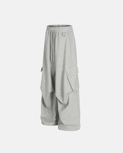 Grey Cargo Baggy Sweatpants | LCDEGO Streetwear
