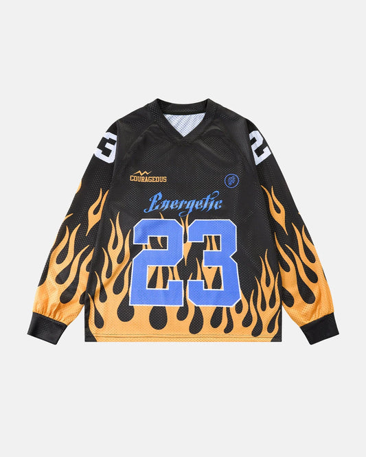 NO.23 & Flame Print Mesh Tees | LCDEGO Streetwear