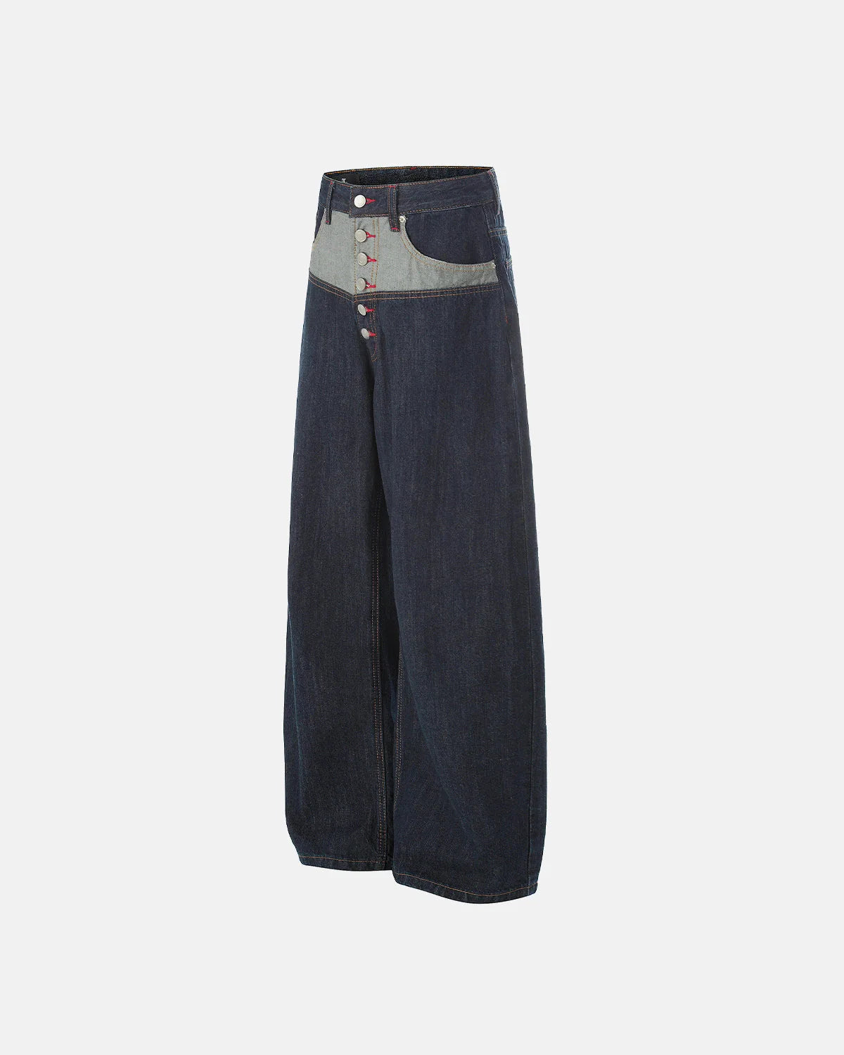 Panelled Raw Denim Baggy Jeans | LCDEGO Streetwear