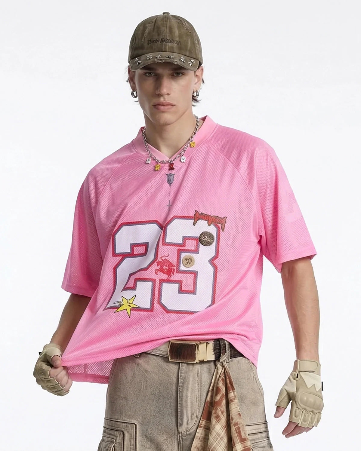 Number 23 Pink Mesh Jersey | LCDEGO Streetwear