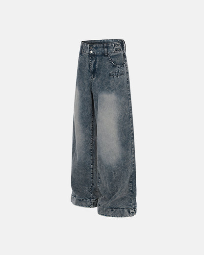 Retro Washed Wide Leg Baggy Jeans | LCDEGO Streetwear
