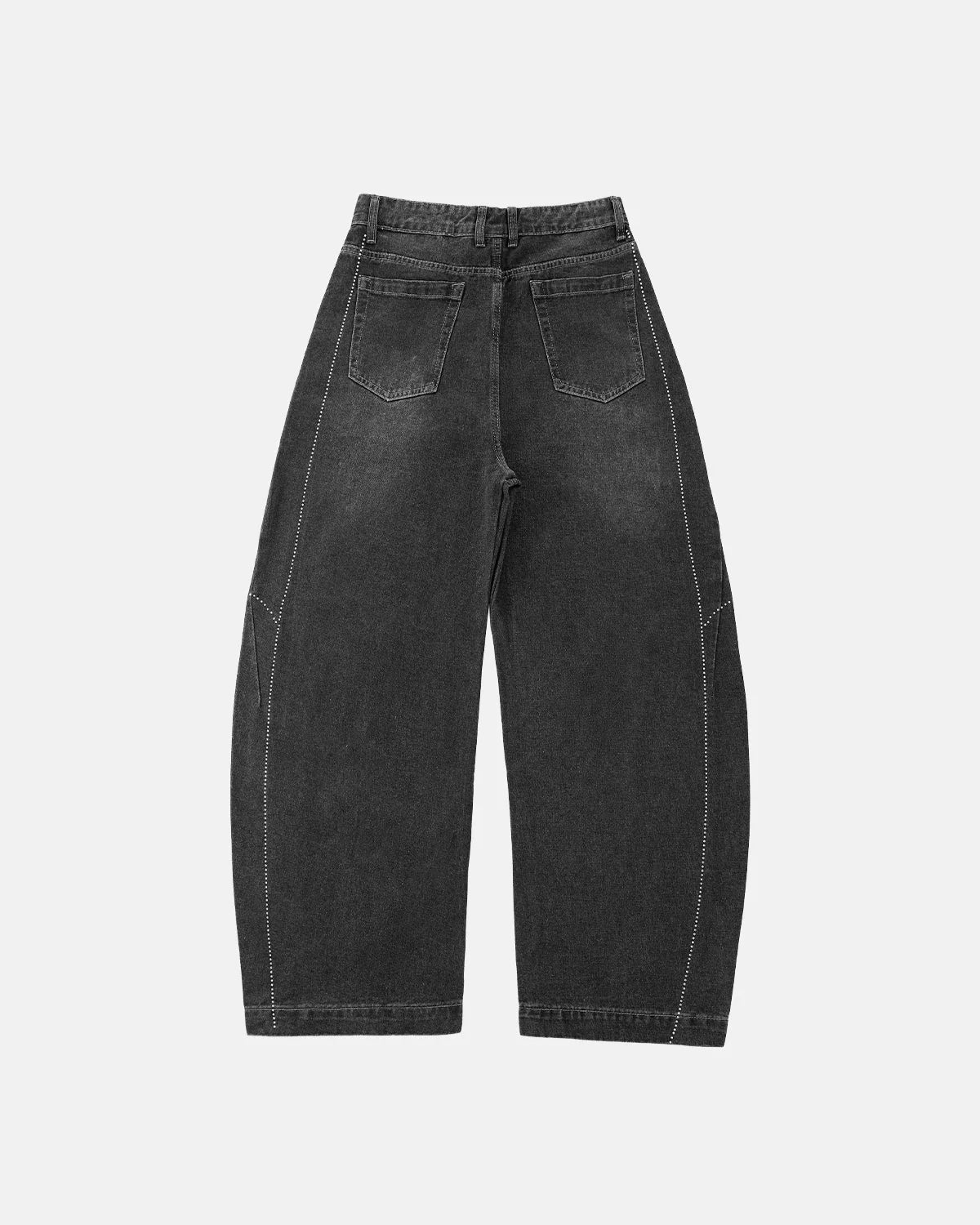Rhinestone Stitching Barrel Jeans | LCDEGO Streetwear
