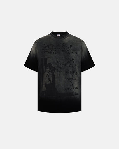 Retro Graphic Faded Washed T-Shirt | LCDEGO Streetwear