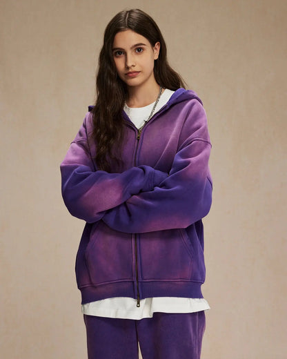 LCDEGO Monkey Wash Zip Up Hooded Jacket