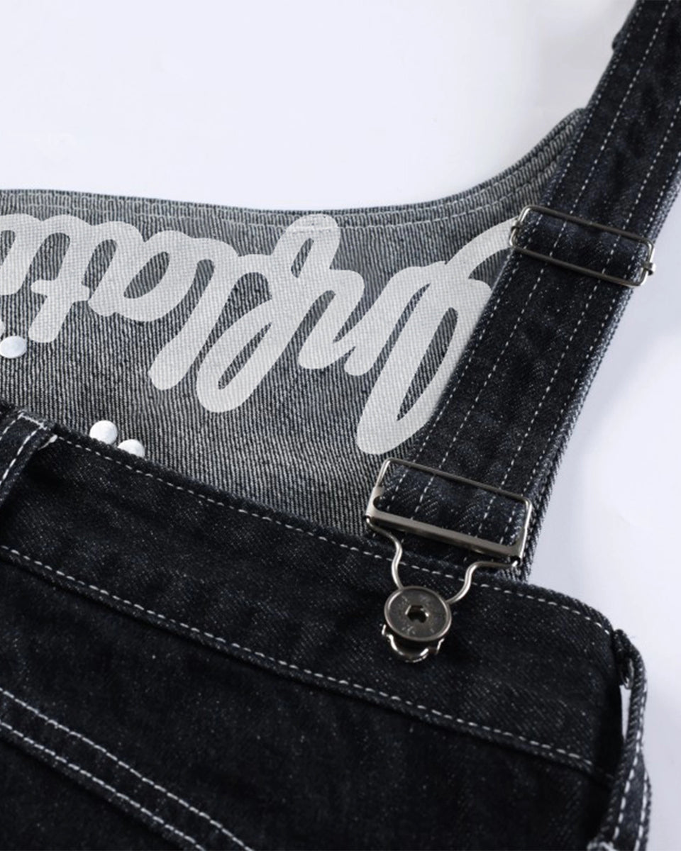 Asymmetric Buckle Denim Overalls Jeans | LCDEGO Streetwear
