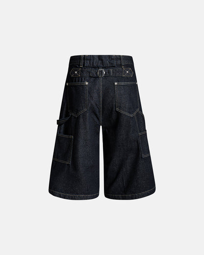 Cinch Back Buttons Up Cargo Jorts | LCDEGO Streetwear