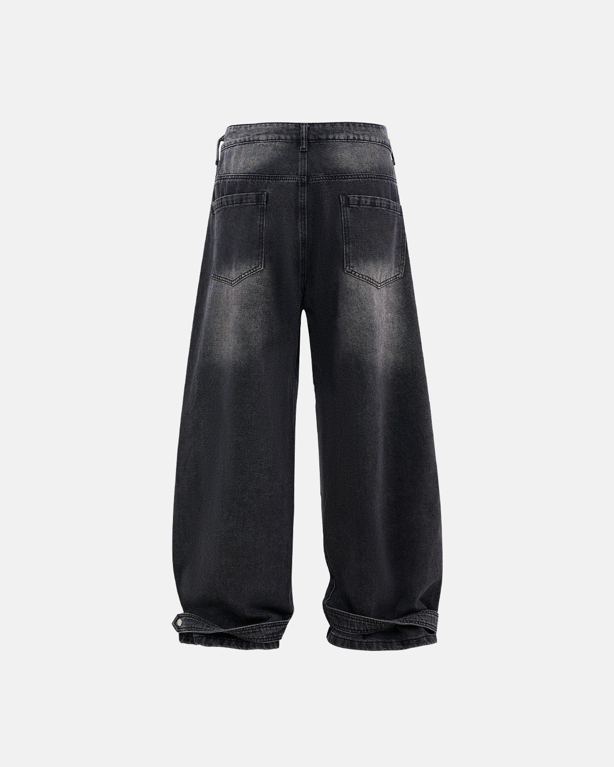 Whiskered Rhinestone Baggy Denim Jeans | LCDEGO Streetwear