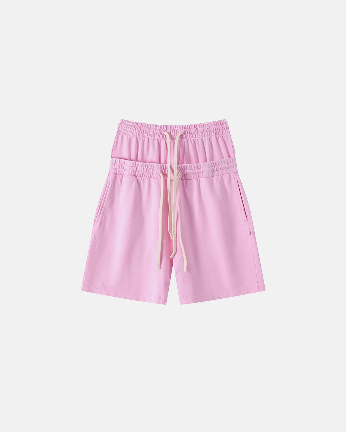 Double Waist Acid Wash Sweat Shorts | LCDEGO Streetwear