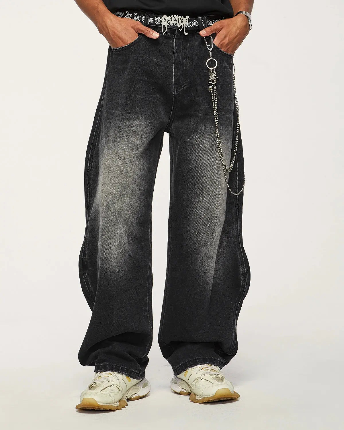 LCDEGO Brand Washed Baggy Denim Pants