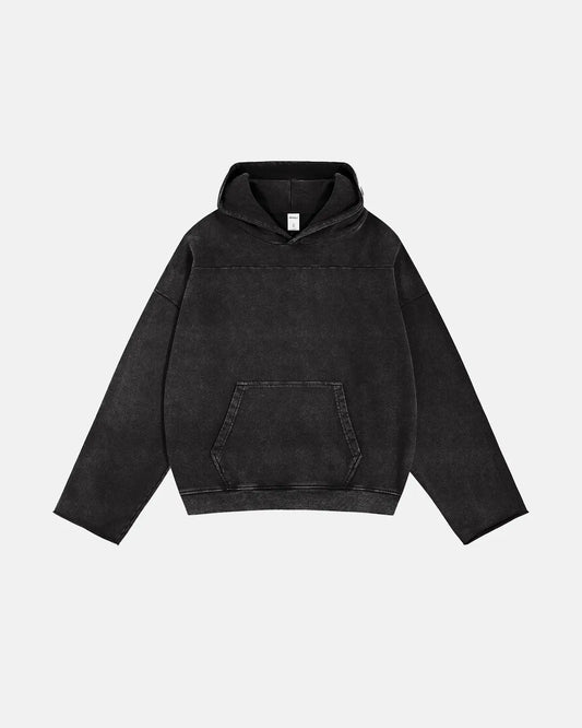 Boxy French Terry Wash Hoodie | LCDEGO Streetwear