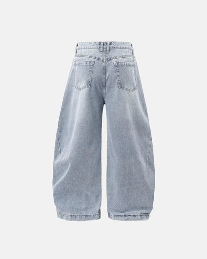 LCDEGO Washed Barrel Baggy Jeans