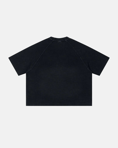Washed Graphic Boxy Waffle T-Shirt | LCDEGO Streetwear