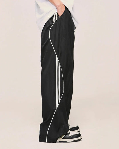 Side Striped Wide Leg Track Pant | LCDEGO Streetwear
