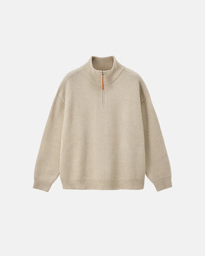 Quarter Zip Up Mock Neck Sweaters | LCDEGO Streetwear