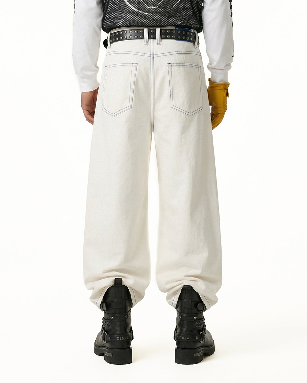 Contrast Stitch Baggy Jeans | LCDEGO Streetwear