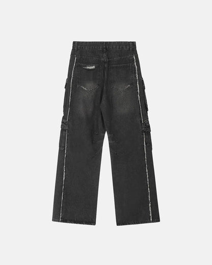 Multi Pockets Cargo Wide Leg Jeans | LCDEGO Streetwear