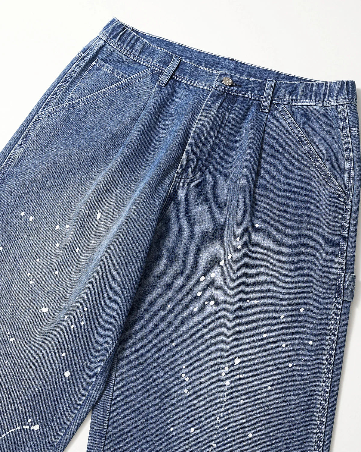 Splash Ink Print Straight Leg Denim Jeans | LCDEGO Streetwear