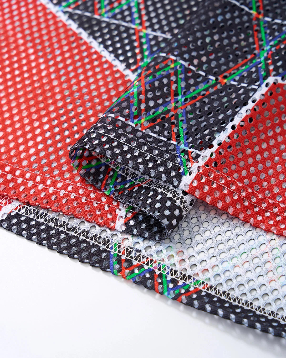 Color-Block Oversized Mesh Jersey | LCDEGO Streetwear