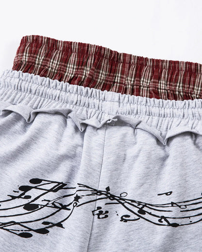 Plaid Double Waist Baggy Joggers | LCDEGO Streetwear