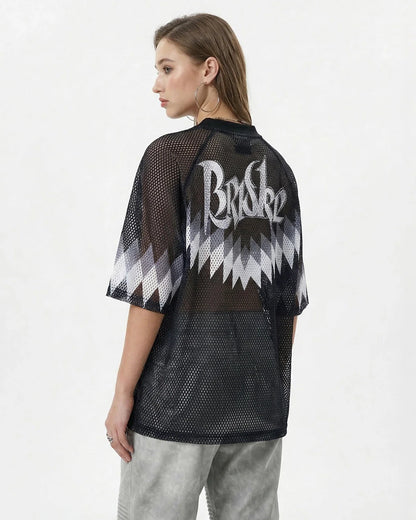 Graphic Mesh Oversized Jersey | LCDEGO Streetwear
