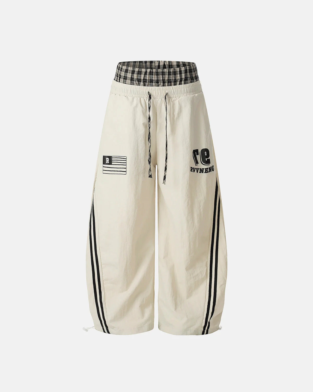 Plaid Double Waist Baggy Track Pants | LCDEGO Streetwear