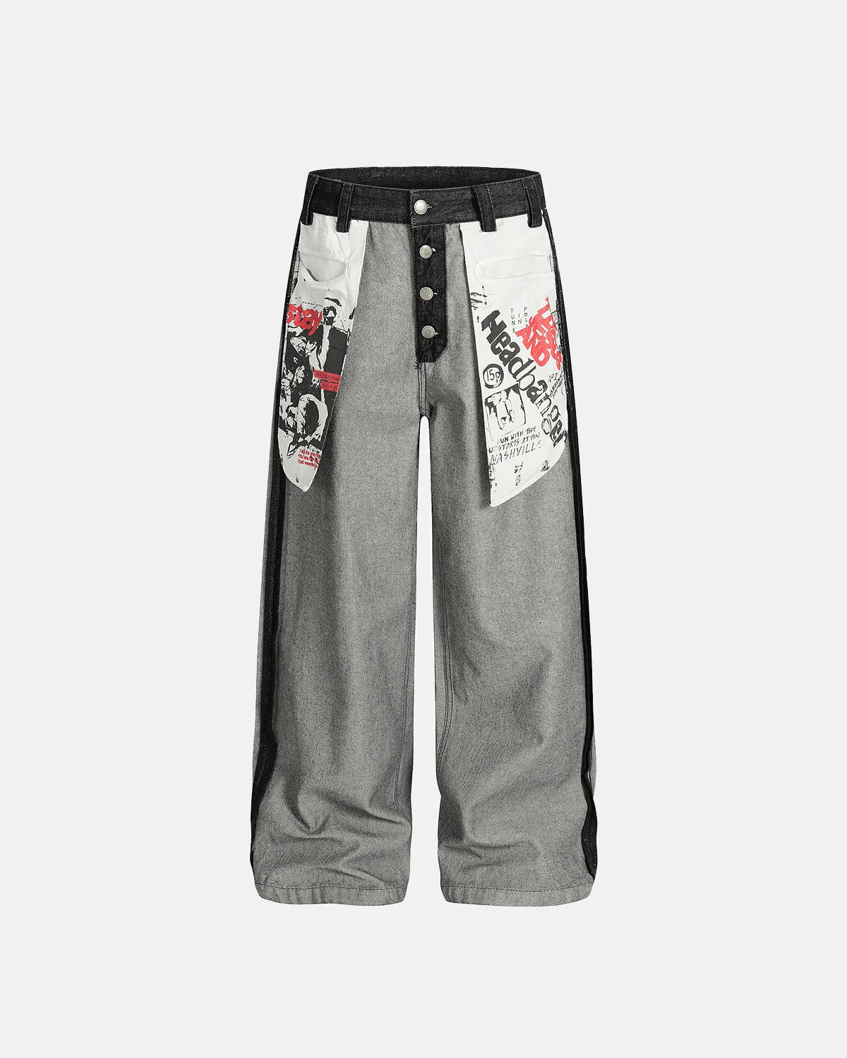 Distressed Reverse Design Baggy Jeans | LCDEGO Streetwear