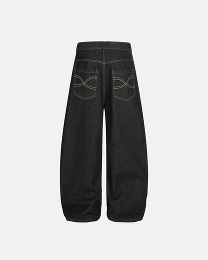 Rivets Embroidered Baggy Jeans | LCDEGO Streetwear