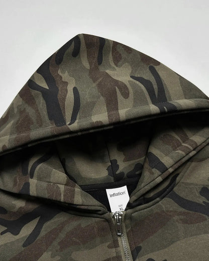 69 Applique Embroidery Camo Zip Up Hoodie | LCDEGO Streetwear