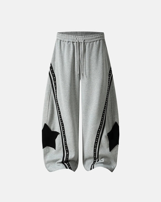 Contrast Patchwork Barrel Sweatpants | LCDEGO Streetwear