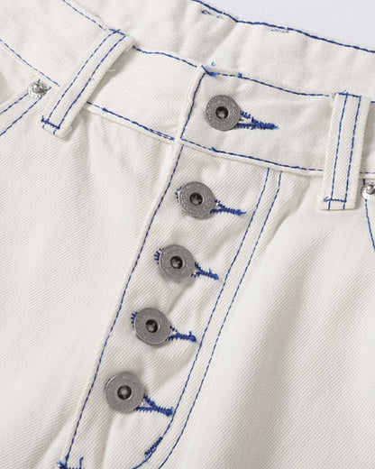 Contrast Stitch Baggy Jeans | LCDEGO Streetwear