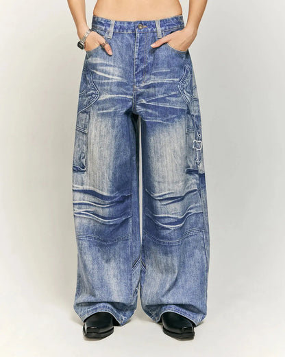 Digital Printing Denim Pants | LCDEGO Streetwear