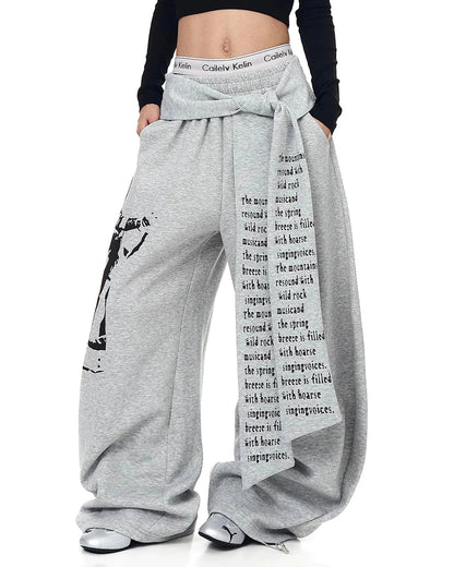 Graphic Printing Baggy Sweatpants | LCDEGO Streetwear