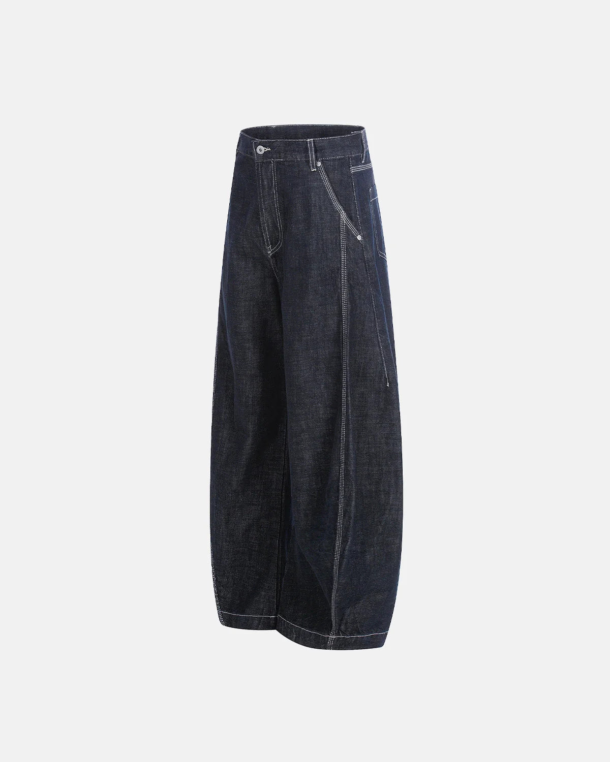 Raw Blue Wide Leg Denim Jeans | LCDEGO Streetwear