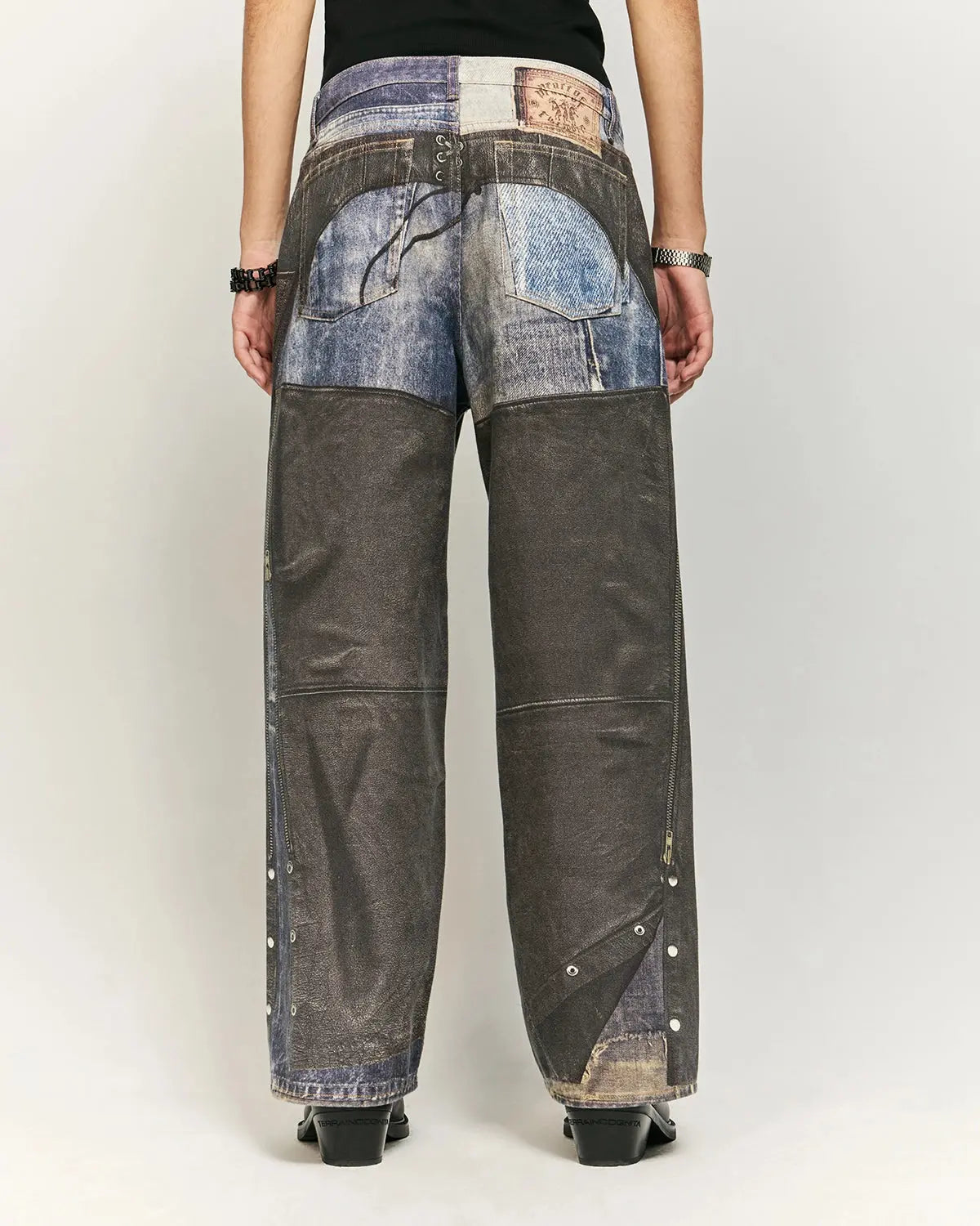 Colorblock Digital Printing Cotton Jeans | LCDEGO Streetwear