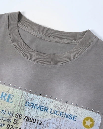 Retro Graphic Studded Washed TShirt | LCDEGO Streetwear