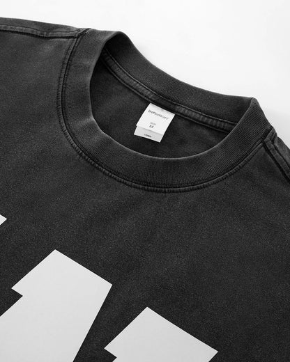 Reflective Logo Acid Wash Tees | LCDEGO Streetewear
